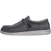 HEYDUDE Men's Wally Canvas Oceano Size 9 | Men’s Shoes | Men's Lace Up Loafers | Comfortable & Light-Weight
