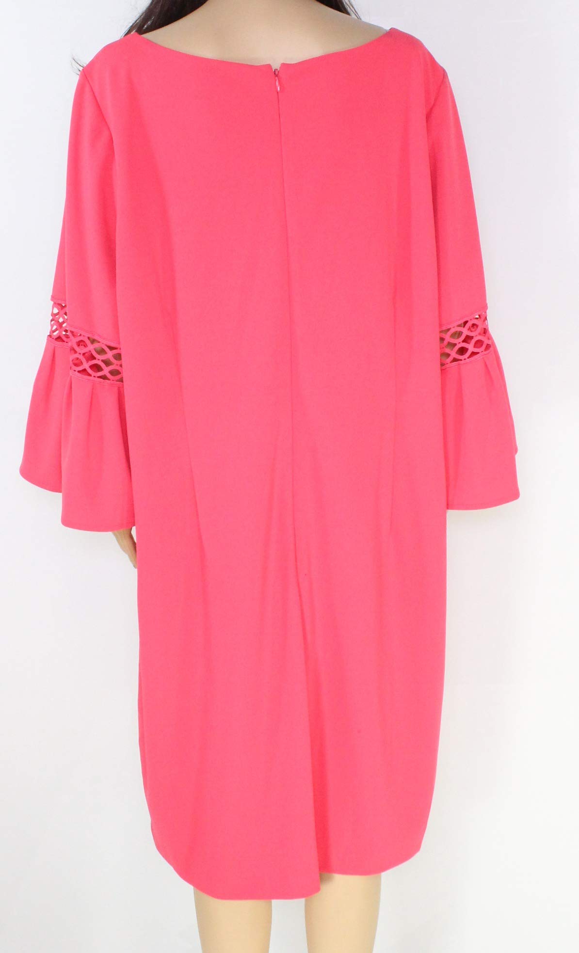 Jessica Howard Women's Plus Lace Trim Bell Sleeve Shift Dress Pink 20W