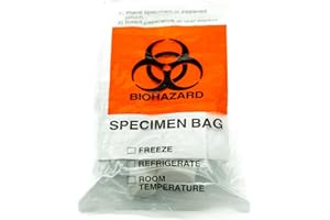 BIORX LABORATORIES Specimen Biohazard Bags with Extra Pocket 6"x9" (Qty 1,000 bags) by BioRx Sponix