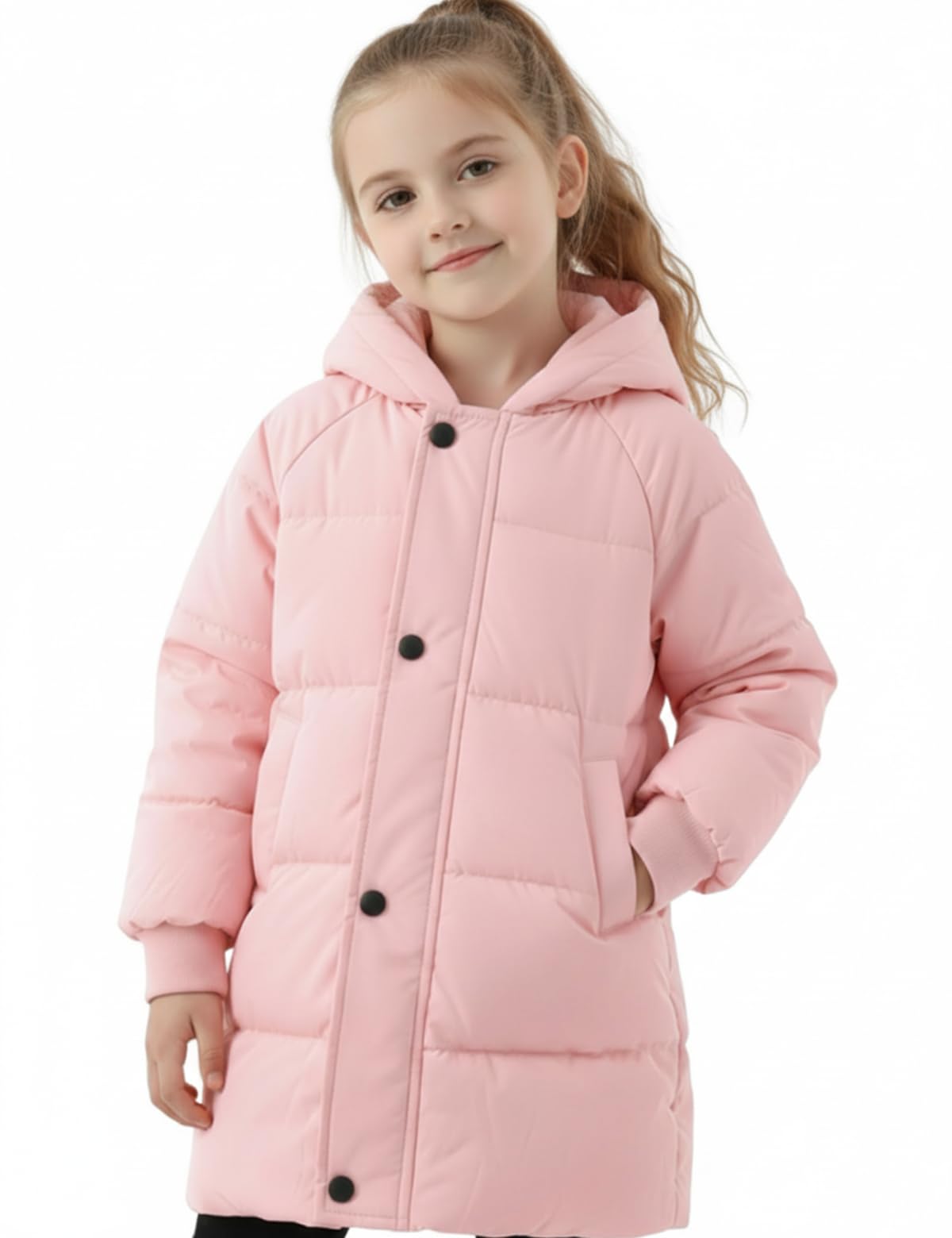 Photo 1 of *USED*
PATPAT Girls Puffer Jacket Size 7-8 Years Pink Hooded Lightweight Winter Coat Padded Warm Medium Length Quilted Little Girl Autumn Winter Clothes