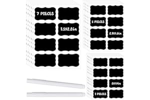 JEFURE 120 Pcs Chalkboard Labels for Storage Bins, Chalk Labels for Containers, Waterproof Mason Jar Labels, Reusable Chalk Labels for Mason Jar, Parties Decoration, Weddings, 2 Liquid Markers