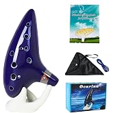 Silunkia Zelda Ocarina 12 Holes Alto C Tone with Song Book | Ocarinas is a Great Christmas Gift for Festival Gift - Tiny Ocarina Instrument with Display Stand Protective Bag