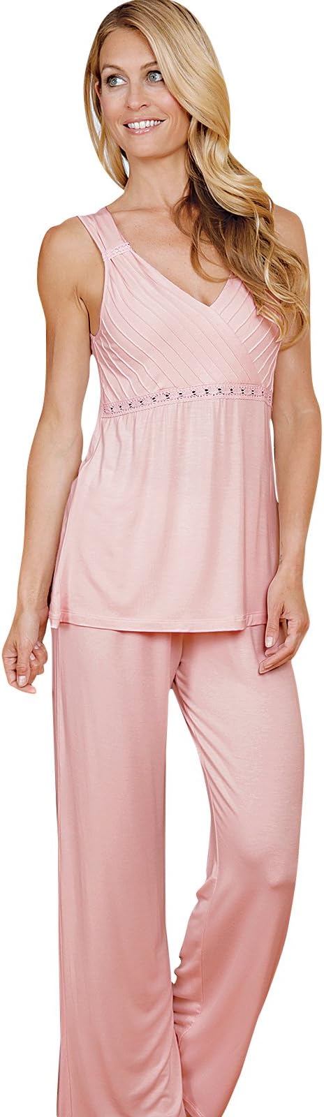 Schweitzer Linen Helen Pajamas, Pink (Small)