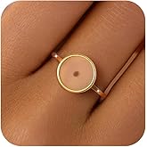 AIBELOPY Mustard Seed Circle Rings for Women 925 Sterling Silver Christian Rings 14K Gold Plated Faith Ring Minimalist Religious Jewelry Baptism Confirmation Easter Christian Gifts