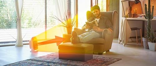 DeLonghi Ceramic Tower Space Heater, portable quiet 1500 Electric Space  Heater for indoor use, timer, remote,