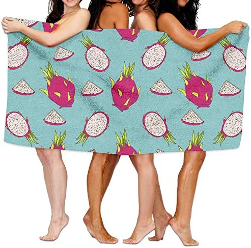 FASHT LL Unisex Dragon Fruits And Papaya Pattern Over-Sized Cotton Bath Beach Travel Towels 31x51 Inch