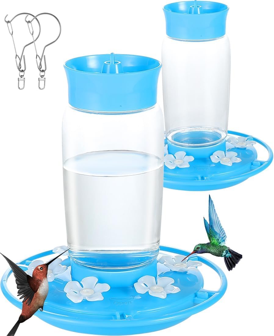 Photo 1 of 2 Pack Plastic Hummingbird Feeders, 22oz Wide Mouth Easy Clean, Ant Moat, Bee Proof and Leak-Proof, 6 Ports Easy Fill, Perfect for Outdoors, Trees, Decks