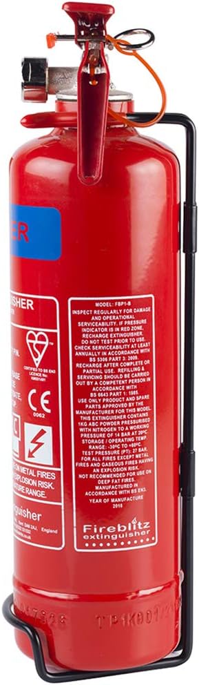 AA 1kg Fire Extinguisher AA6653 - Uses ABC Powder Small Fires - Lightweight Easy Use UK Made 5 Yr Warranty, 1000 g, Red - Image 3