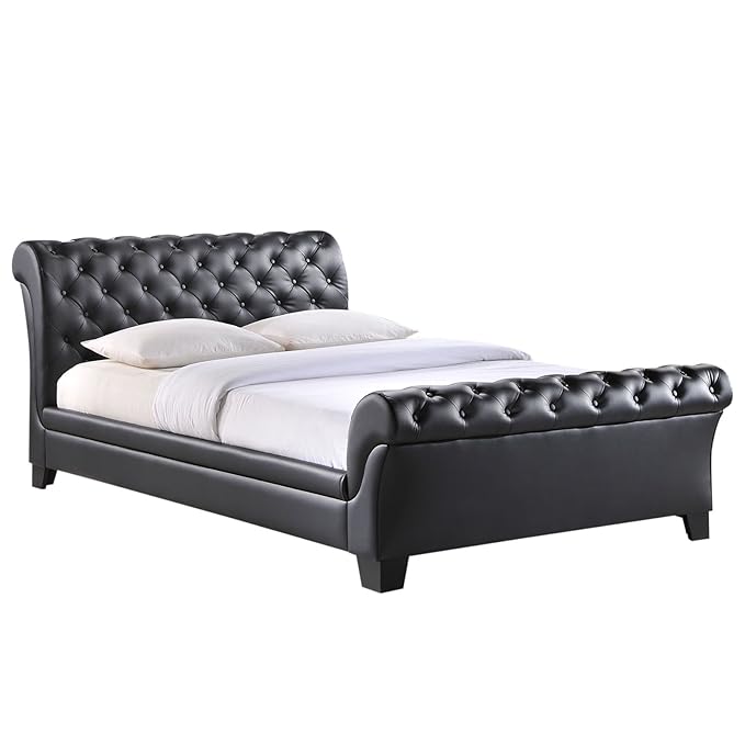 Amazon.com: modway Kate vinilo cama queen en negro: Kitchen ...