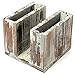 MyGift Rustic Solid Torched Wood Napkin Holder and Utensil Holder with 3 Compartments, Buffet Napkin and Flatware Holder Caddy