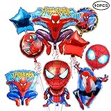 10Pcs Superhero Spiderman Foil Balloons for Children's Birthday Party Supplies Decorations