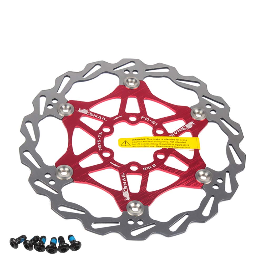Newgoal Bicycle Disc Brake Disc 160mm Mountain Bike Floating Brake Disc Center Lock Bicycle Accessories(red)
