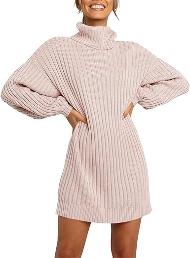 sweater dress with balloon sleeves