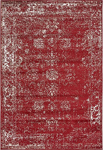 Unique Loom Sofia Collection Traditional Vintage Burgundy Area Rug (4' x 6')