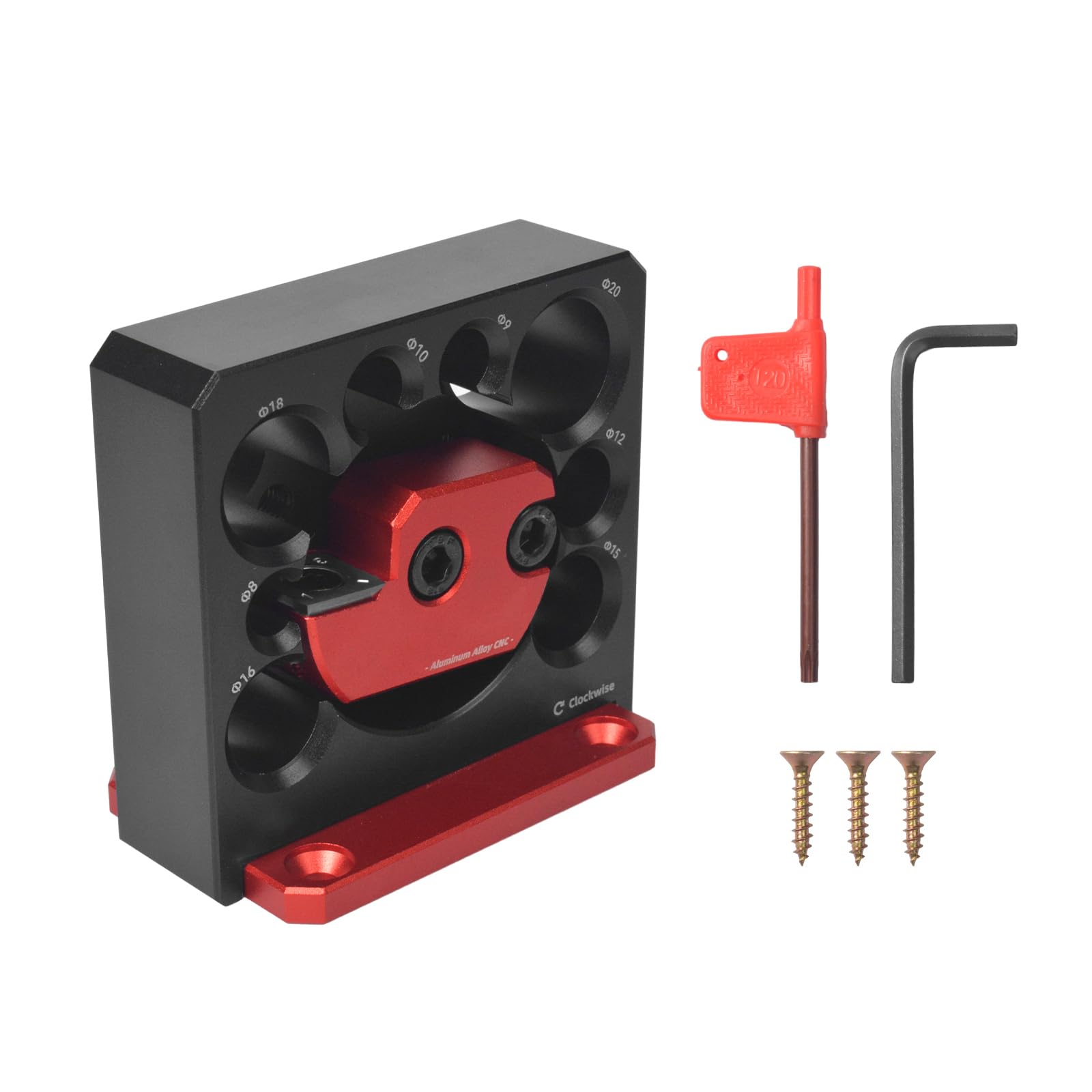 Pumwoy Adjustable Dowel Maker Jig 8 Holes 8-20mm, Electric Drill Milling Dowel Round Rod Auxiliary Tool, Woodworking Doweling Maker, Dowel Cutter Dowel Plate for Softwood and Hardwood