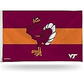 Rico Industries NCAA Virginia Tech Hokies Hokie Bird Maroon with Orange Stripe 3' x 5' Banner Flag Single Sided - Indoor or Outdoor - Home Décor