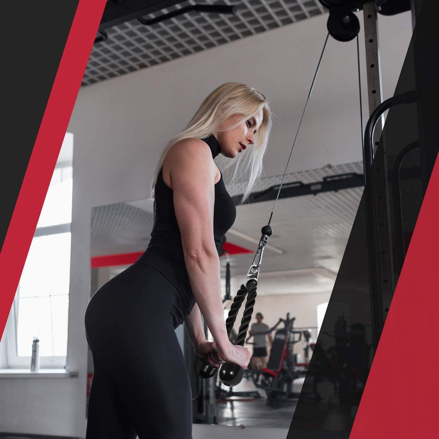 Yes4All Tricep Rope - Exercise Machine Attachment Press Down - 27" Rope Length : Sports & Outdoors