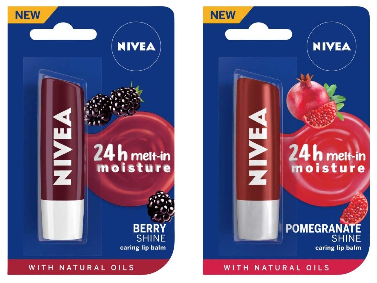 Buy NIVEA Lip Balm, Blackberry Shine, 4.8g & Lip Balm, Pomegranate