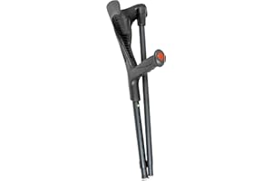 PEPE Mobility Folding Crutch for Adults (x1 Unit, Open Cuff), Adjustable Aluminum Walking Aid for Seniors