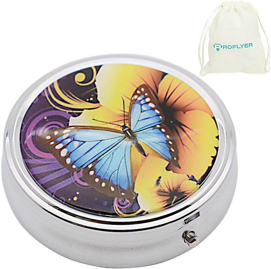 Round Silver Pretty Pill Box Classy Pill case Decorative