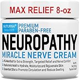 Neuropathy Nerve Relief Cream - Premium Nerve Cream 3X Action for Targeted Relief and Soothing Nerve Comfort - Maximum Strength with 4% Menthol, MSM for Feet Hands Legs Toes & Back - Super Large 8 Oz