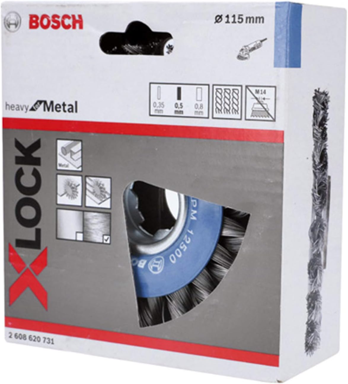 Bosch 1x PRO Steel Longlife Wire Wheel, Knotted Wire for Small Angle Grinder and X-Lock (for Steel diameter 115 mm - Image 4