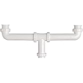 Keeney PP20930 Center Outlet Continuous Waste Slip Joint and Direct Connect 16" with Baffle, 16", White