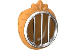 TOKAYIFE Small Animal Hay Feeder, Chew-Proof ABS Body, 304 Stainless Steel Grid Timothy Alfalfa Rack for Rabbit Bunny Guinea Pig Chinchilla Cage Hutch Crate (34oz, Orange)