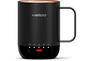 Vsitoo S3 Pro 14oz Smart Self Heating Coffee Mug,Heated Coffee Mug with Auto-Sensing AI Heats Drinks to 120-150°F Hands-Free.Perfect for Home/Office,Ideal Gift fo Men/Women, Black