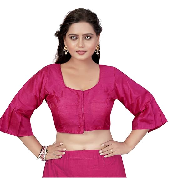 Readymade Plain Long Frills Sleeves Blouse For Women