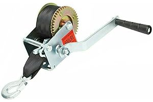 Fekuar 600lbs Hand Winch with 16FT Strap, Heavy Duty Hand Crank Gear Winch Portable Manual Winch for Trailer, Boat or ATV