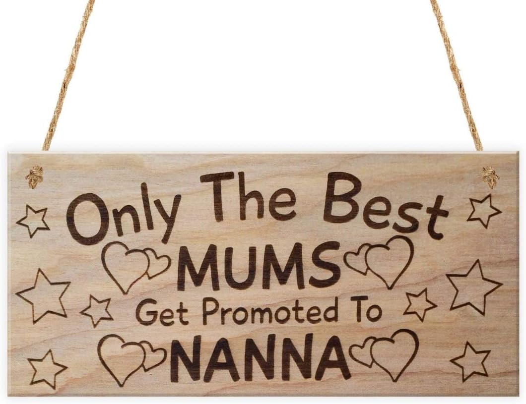 Red Ocean Only The Best Mums Get Promoted To Nanna Plaque Wooden Mothers Day Sign Mother Grandmother Grandma Granny Nan Mum Gift Present - Image 3