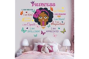 CASADECOR Black Girl Magic Inspirational Wall Quotes I Am Special Motivational Saying African American Wall Sticker for Nursery Baby Toddler Room Afro Kid Bedroom Playroom Wall Decoration Home Decor
