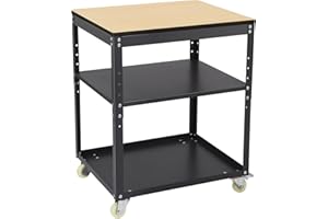TACTRALIS Planer Stand,Height Adjustable Planer Table with Wheels, 500 lbs Load Capacity Three-Tier Storage Tool Stand for Planers, Miter Saws, Table Saws, and Power Tools
