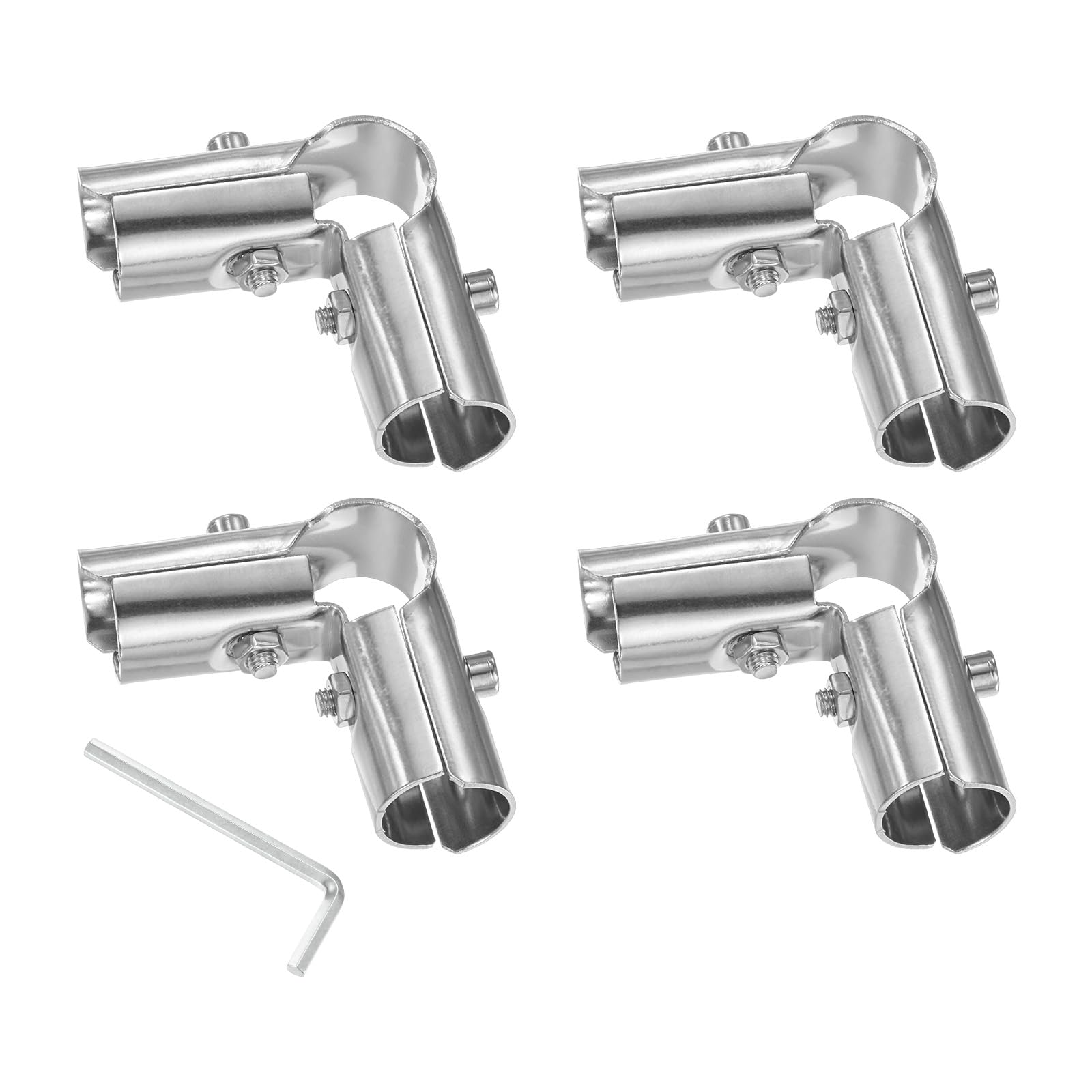 M METERXITY 4-Pack Structural Pipe Connector, 90 Degree 3 Way Pipe Clamp Stainless Steel Pipe Connector for OD 1" or 25MM Pipe, Conduit Connectors — image 1