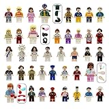 YYKMEI Minifigures Set of 40+7 Include Building Bricks Mini People Accessories Party Favors, Gifts, Just to Build Fun