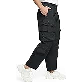 JAWERU Mens Casual Pants Hiking Pants Cargo Pants Loose Elastic Waist Running Joggers Outdoor Pants