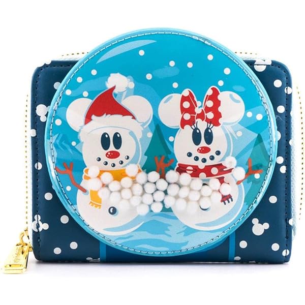 Loungefly Disney Snowman Mickey Minnie Mouse Snowglobe Womens Double Strap Amazon.com: Loungefly Disney Snowman Mickey Minnie Mouse  main image 4