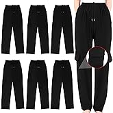 Jeere Men's Chef Pants Classic 7 Pocket Chef Cargo Pants Baggy Kitchen Pants with Wide Elastic Waist and Drawstring