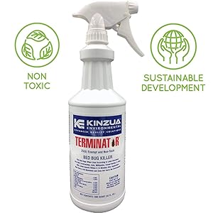 Terminator (32 oz) | Bed Bug, Ant, Flea & Cockroach Killer | All Natural, Non-Toxic, Child & Pet Friendly, 100% Effective, Fast Acting, Stain & Odor Free, Extended Protection 30 Days (32 oz)