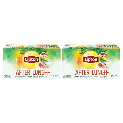 Lipton After Lunch Green Tea, 25 Tea Bags (Pack of 2)