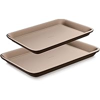 Nutrichef Nonstick Cookie Sheet Baking Pan | 2pc Large and Medium Metal Oven Baking Tray - Professional Quality Kitchen…