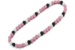 RWQIAN Baseball Beaded Necklace for Men Boys, Bling Drip Chains Inspired Accessory With Diamond Rhinestone Discoball, Jewelry Making Gift for Baseball Team Athletes