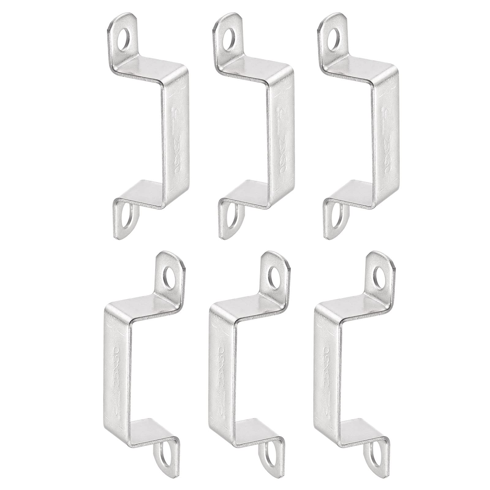 DTGN 23mmx51.5mm(InnerHxInnerW) U Shaped Strut Connector Bracket - 6Pack - Good for Home Pipe Fixing - 304 Stainless Steel Door Closed Bar Holder โ image 1