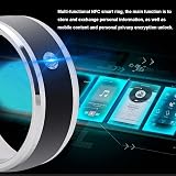 ASHATA Smart NFC Ring Waterproof Wearable Finger Device for Mobile Phone Size 7 view 3
