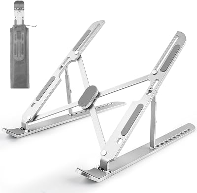 MECHEER Laptop Stand Adjustable Aluminum Foldable Desk Riser 10 Angles