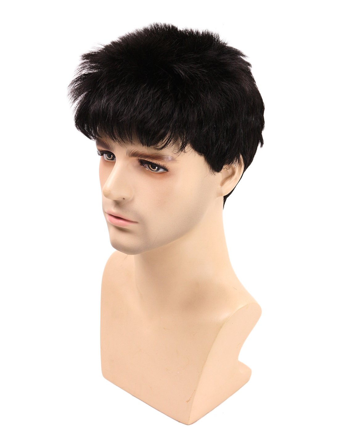 Fashion Bajaar Short Brown Synthetic Hair Wigs For Men Subtle Wavy