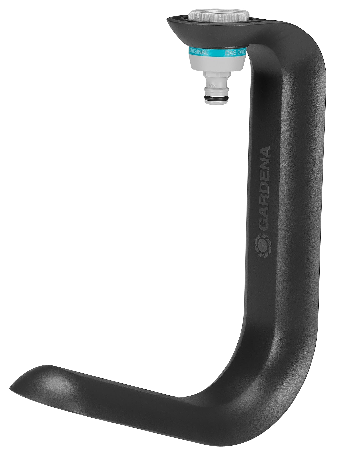 Gardena Liano TapFix Hose Storage Holder: for Storing a Liano Hose up to 20 m Long, Installed Without Screws, UV and Frost-Resistant, Compatible with G 1, G 3/4 and G ½ inch Threads (18590-20)