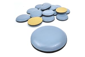 Matenf 16PCS 1 Inch Teflon Chair Sliders for Wood Floor, Strong Self-Adhesive Chair Leg Floor Protectors, Small Furniture Glides for Carpet & Tile Floors, Appliance Sliders for Kitchen Appliances