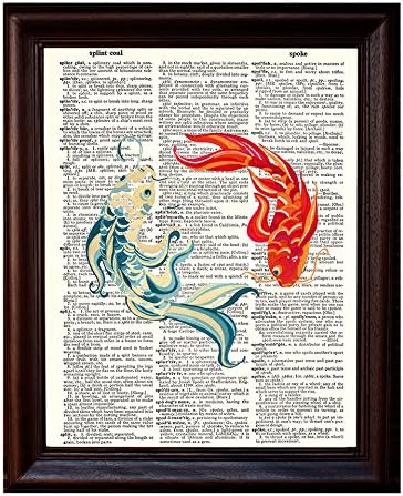 Koi Fish - Dictionary Art Print Printed On Authentic Vintage Dictionary Book Page - 8 x 10.5